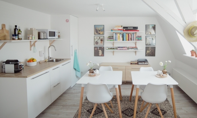 Studio De Bilt, ontijtkamer/keuken/living