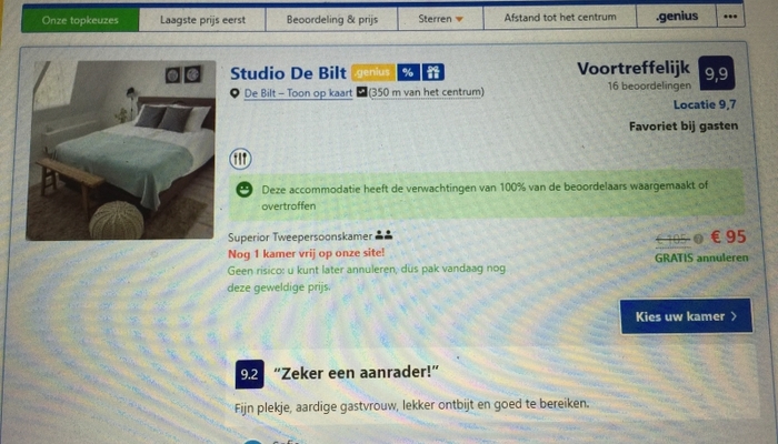 Booking.com over B&B Studio De Bilt 